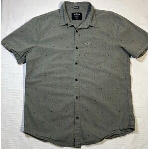 Hollister Men's Slim Fit Short Sleeve Button Down Shirt Size Large Gray
